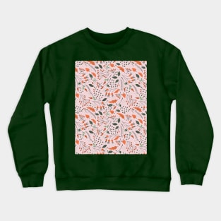 Cute retro print with falling leaves, berries and tree branches Crewneck Sweatshirt